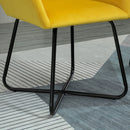 Modern Accent Chair Velvet-Touch Fabric Upholstered Lounge Armchair with Metal Base, Yellow Velvet Base
