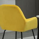 Modern Accent Chair Velvet-Touch Fabric Upholstered Lounge Armchair with Metal Base, Yellow Velvet Base
