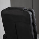 Manual Recliner and Ottoman Set PU Leather Leisure Lounge Chair Armchair with Swivel Wood Base, Black