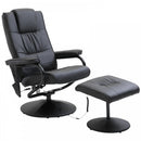 Leather Massage Recliner Chair W/Footstool Black Deluxe Faux Easy Sofa Armchair Reclining with Foot Stool New Electric Rest 10 Point Massager Heat