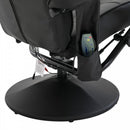 Leather Massage Recliner Chair W/Footstool Black Deluxe Faux Easy Sofa Armchair Reclining with Foot Stool New Electric Rest 10 Point Massager Heat