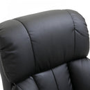 Reclining Massage Chair with Heat Foot Stool Black Luxury Fuax leather Electric Sofa Recliner 10 Massager Heat New Heated Footrest