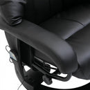 Reclining Massage Chair with Heat Foot Stool Black Luxury Fuax leather Electric Sofa Recliner 10 Massager Heat New Heated Footrest