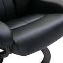 Reclining Massage Chair with Heat Foot Stool Black Luxury Fuax leather Electric Sofa Recliner 10 Massager Heat New Heated Footrest