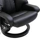 Reclining Massage Chair with Heat Foot Stool Black Luxury Fuax leather Electric Sofa Recliner 10 Massager Heat New Heated Footrest