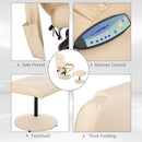 PU Leather Manual Sofa Reclining Armchair and Ottoman - Beige