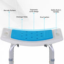 HOMCOM Aluminium Alloy 6-Level Non-Slip Bathroom Stool w/ Drainage Blue