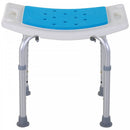 HOMCOM Aluminium Alloy 6-Level Non-Slip Bathroom Stool w/ Drainage Blue