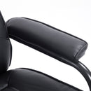 Leather Recliner and Ottoman Set, Modern Swivel Leisure Lounge Chair with Footstool, 145-¦ Adjustable Backrest and Thick Padding for Living Room, Dining Room, Bedroom, Office, Black Padded Cushion Back
