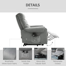 Electric Power Lift Recliner Vibration Massage Velvet-Touch Upholstered Lounge Chair Sofa with Remote Control & Side Pocket for Home Theater, Grey Velvet