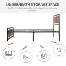 Single Metal Bed Frame with Headboard & Footboard, Strong Slat Support Solid Bedstead Base w/ Underbed Storage Space, No Box Spring Needed,