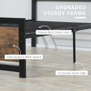 Single Metal Bed Frame with Headboard & Footboard, Strong Slat Support Solid Bedstead Base w/ Underbed Storage Space, No Box Spring Needed,