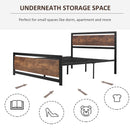 Double Bed Frame with Headboard & Footboard, Strong Slat Support Twin Size Metal Bed w/ Underbed Storage Space, No Box Spring Needed, 144x195x103cm Headboard, Needed