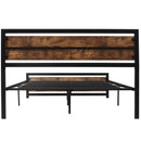 Kingsize Bed Frame with Headboard & Footboard, Strong Slat Support Twin Size Metal Bed w/ Underbed Storage Space, No Box Spring Needed, 160x208x103cm Headboard, Needed