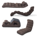 Folding Floor Sofa Bed Adjustable Lounger Sleeper Futon Mattress Chair W/Pillow-Brown