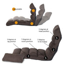 Folding Floor Sofa Bed Adjustable Lounger Sleeper Futon Mattress Chair W/Pillow-Brown