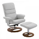 Recliner Chair Ottoman Set, Bent Wood Base-Grey