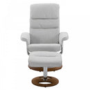 Recliner Chair Ottoman Set, Bent Wood Base-Grey