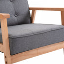 Chair with Linen Beech High Elastic Sponge Non-Woven Bottom - Grey