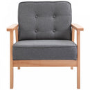 Chair with Linen Beech High Elastic Sponge Non-Woven Bottom - Grey
