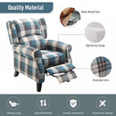 Check Armchair Plush Single Sofa Recliner for Living Room Blue