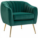 Velvet-Look Polyester Upholstered Decedent Armchair Emerald Green