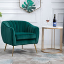 Velvet-Look Polyester Upholstered Decedent Armchair Emerald Green