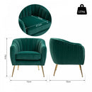 Velvet-Look Polyester Upholstered Decedent Armchair Emerald Green