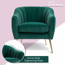 Velvet-Look Polyester Upholstered Decedent Armchair Emerald Green