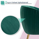 Velvet-Look Polyester Upholstered Decedent Armchair Emerald Green
