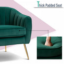 Velvet-Look Polyester Upholstered Decedent Armchair Emerald Green