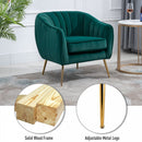 Velvet-Look Polyester Upholstered Decedent Armchair Emerald Green