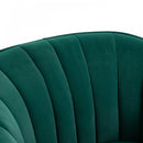 Velvet-Look Polyester Upholstered Decedent Armchair Emerald Green