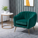 Velvet-Look Polyester Upholstered Decedent Armchair Emerald Green