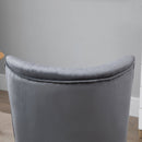 Velvet Accent Chair Occasional Tub Seat Padding Curved Back with Wood Frame Legs Home Furniture Grey Luxe