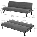 Faux Velvet Upholstered 3-Seater Sofa Bed