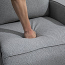 Electric Power Recliner Chair Armchair Sofa with Linen Upholstered Seat and Backrest, Retractable Footrest, Grey Home