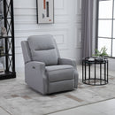 Electric Power Recliner Chair Armchair Sofa with Linen Upholstered Seat and Backrest, Retractable Footrest, Grey Home