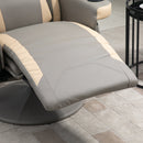 Manual Recliner Armchair PU Leather Lounge Chair with Adjustable Leg Rest, Cup Holder and Storage Pocket - Grey