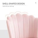 Pink Velvet-Touch Vanity Chair Makeup Chair with Golden Metal Legs for Living Room & Dining Room