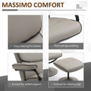 Recliner Chair with Ottoman 360 Degree Swivel Faux Leather High Back Armchair Lounge Seat w/ Footrest Stool, 135 Adjustable Backrest and Thick Foam Padding for Home Office Living Room Stool
