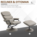 Recliner Chair with Ottoman 360 Degree Swivel Faux Leather High Back Armchair Lounge Seat w/ Footrest Stool, 135 Adjustable Backrest and Thick Foam Padding for Home Office Living Room Stool