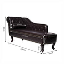Vintage Style PU Leather Chaise Deluxe Faux Longue Sofa Bed Bolster Cushion - Dark Brown