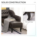 Vintage Style PU Leather Chaise Deluxe Faux Longue Sofa Bed Bolster Cushion - Dark Brown