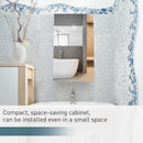 HOMCOM Stainless Steel Mirror Storage Cabinet Wall-mounted Bathroom Wall Mounted Glass Cupboard 4 Pattern-Silver