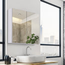 HOMCOM  Stainless Steel Mirror Cabinet, Double Doors, 60x50x12 cm