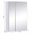Wall mounted Bathroom Mirror Storage Cabinet Double Doors Stainless Steel 430mm (W)