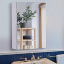 Wall mounted Bathroom Mirror Storage Cabinet Double Doors Stainless Steel 430mm (W)