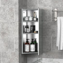HOMCOM Stainless Steel Bathroom Corner Mirror Cabinet 1 Door Wall mounted Storage Cabinet