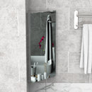 HOMCOM Stainless Steel Bathroom Corner Mirror Cabinet 1 Door Wall mounted Storage Cabinet